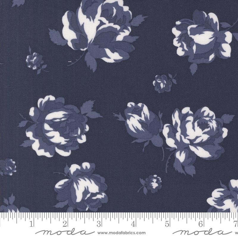 Summertime Rose Navy - Quilt Fabric