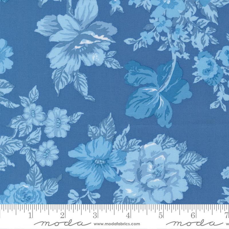 Blueprint Flower Blue - Quilt Fabric