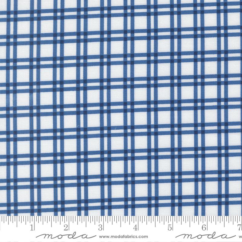 Blueprint Gingham White Navy - Quilt Fabric