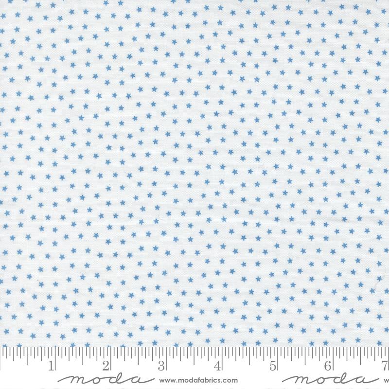 Blueprint Stars White Blue - Quilt Fabric