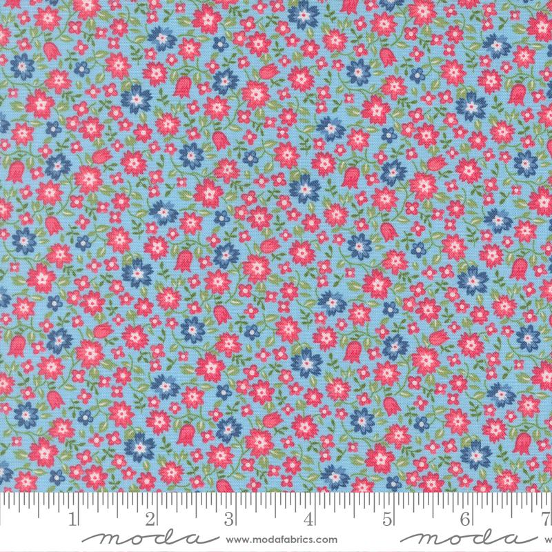 A Cat Named Stitch Floral Sky - Quilt Fabric