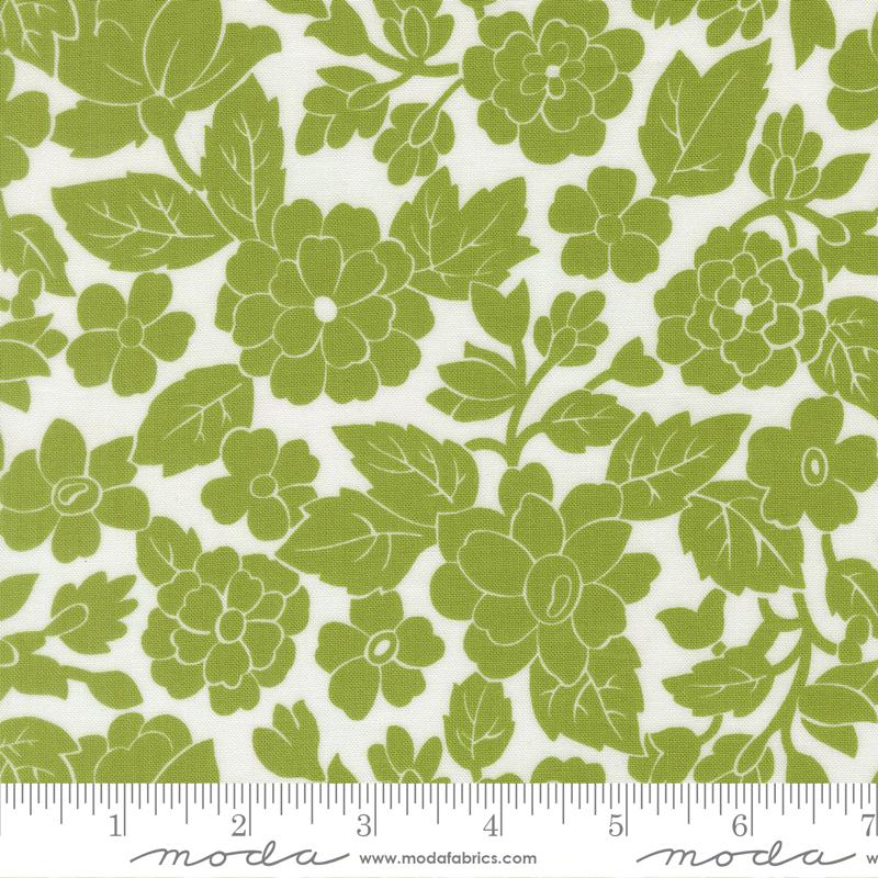 Bloomsberry Imprint White Leaf - Quilt Fabric, zoomed in. Select this picture to zoom back out.