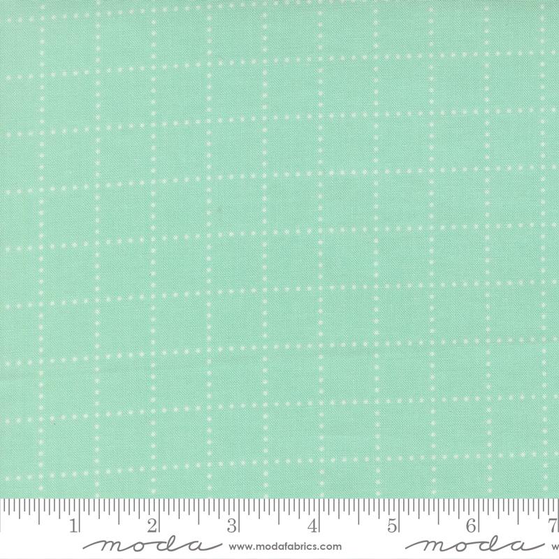 Bloomsberry Graph Aqua - Quilt Fabric, zoomed in. Select this picture to zoom back out.