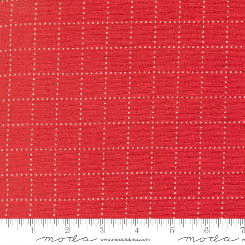 Bloomsberry Graph Red - Quilt Fabric, zoomed in. Select this picture to zoom back out.