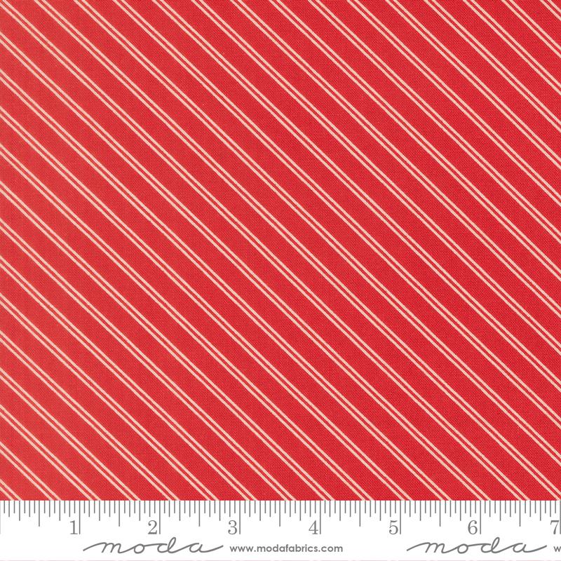 Bloomsberry Lined Red - Quilt Fabric, zoomed in. Select this picture to zoom back out.