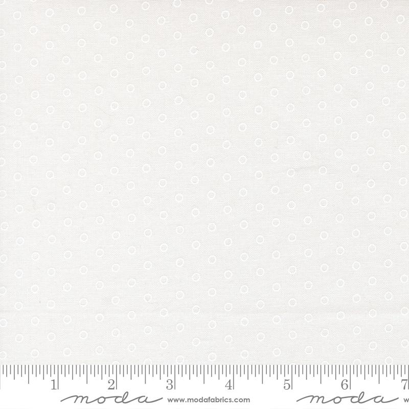 Bloomsberry Dots White - Quilt Fabric, zoomed in. Select this picture to zoom back out.