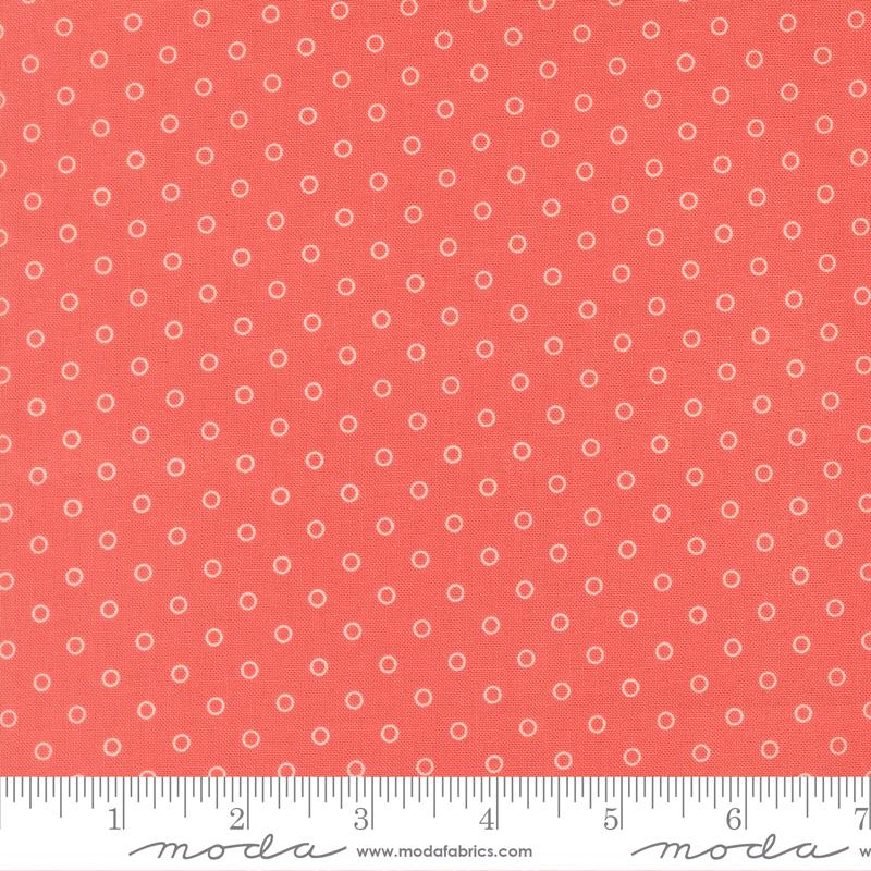 Bloomsberry Dots Nantucket Red - Quilt Fabric, zoomed in. Select this picture to zoom back out.
