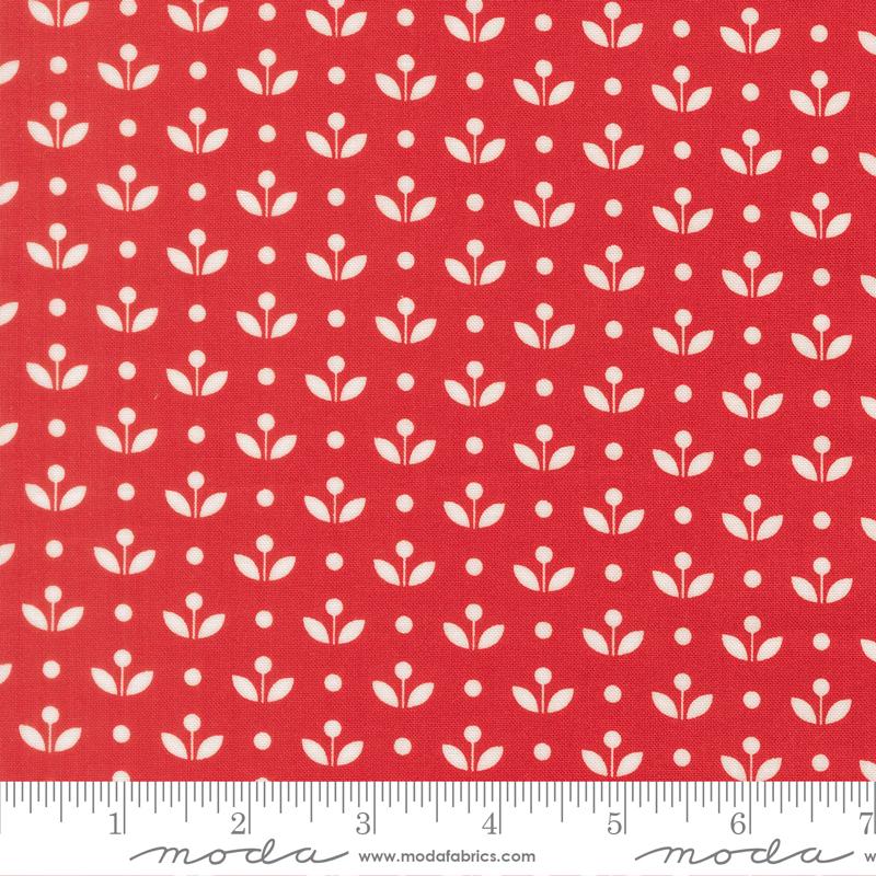 Bloomsberry Bloom Red - Quilt Fabric, zoomed in. Select this picture to zoom back out.