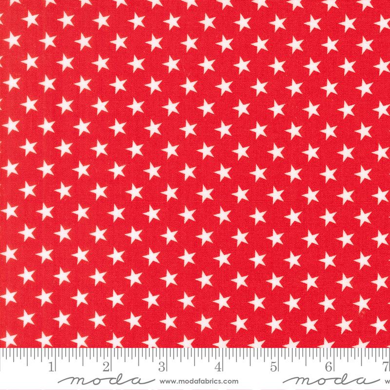 Stars And Stripes Stars Red - Quilt Fabric, zoomed in. Select this picture to zoom back out.