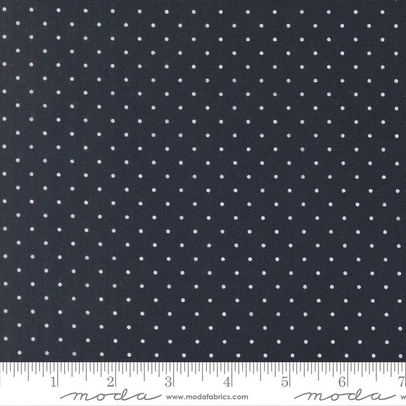 Stars And Stripes Dots Navy Blue - Quilt Fabric, zoomed in. Select this picture to zoom back out.