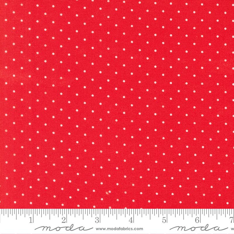 Stars And Stripes Dots Red - Quilt Fabric, zoomed in. Select this picture to zoom back out.