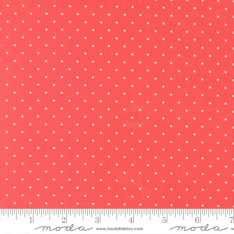 Stars And Stripes Dots Nantucket Red - Quilt Fabric, zoomed in. Select this picture to zoom back out.