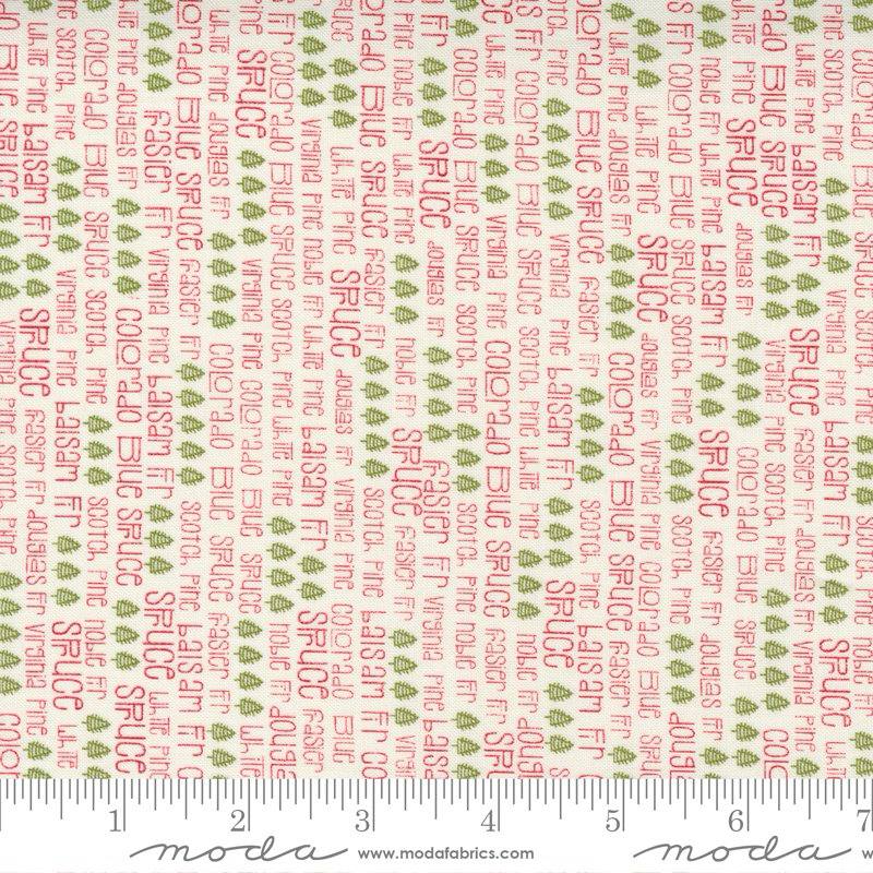 Red Barn Christmas Vanilla Mult - Spruce Pine Tree - Fabric