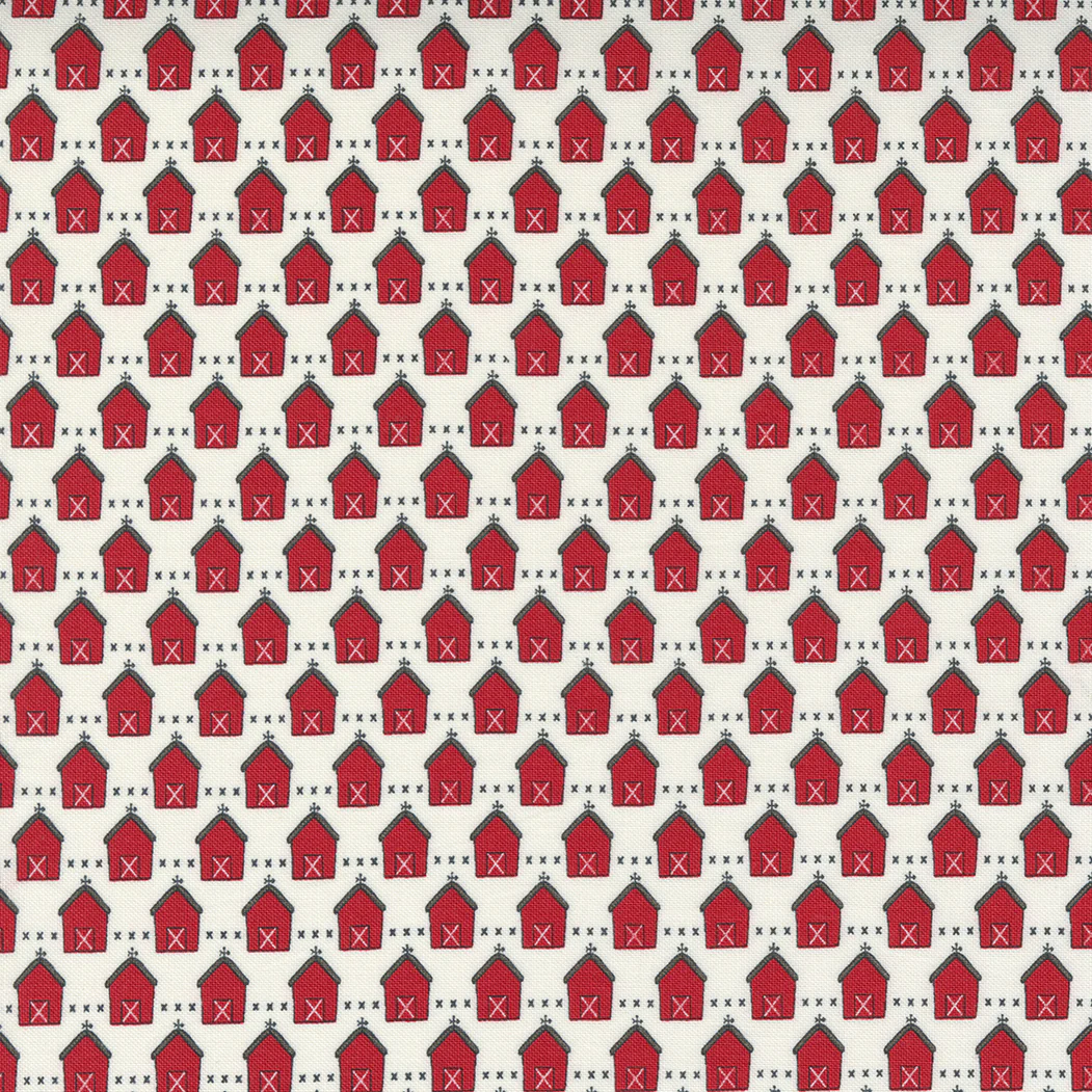 Red Barn Christmas Red - Quilt Fabric
