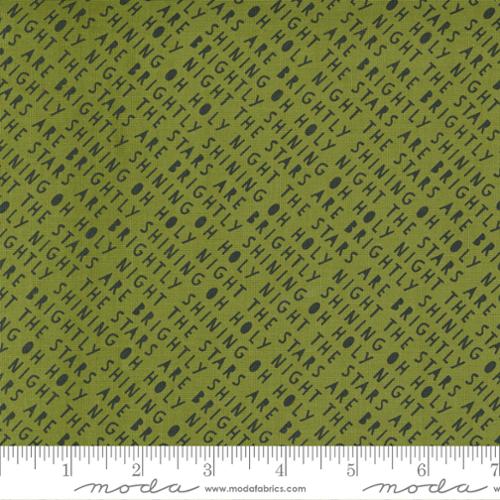 Red Barn Christmas Grass - Oh Holy Night Carol - Fabric