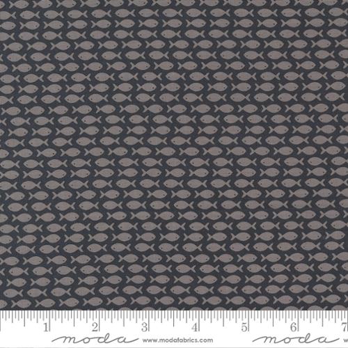 Timber Go Fish Black Mud - Quilt Fabric