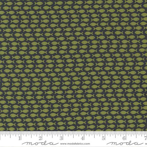 Timber Go Fish Black Pine - Quilt Fabric