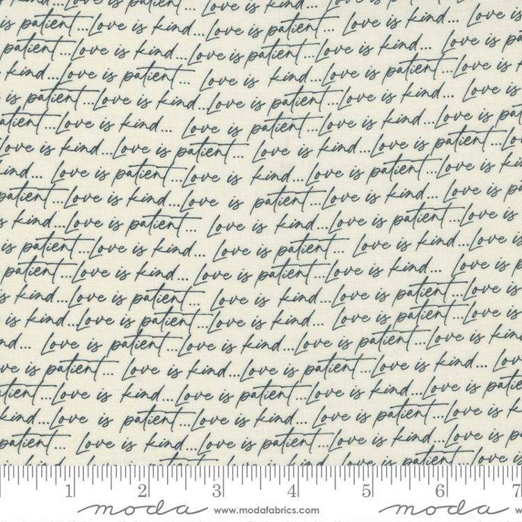 Flirt Love Is Patient Cream Black - Quilt Fabric