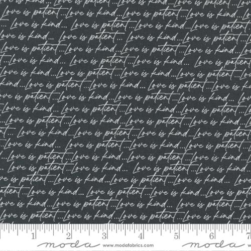 Flirt Love Is Patient Black - Quilt Fabric
