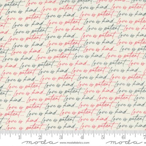Flirt Love Is Patient Cream Multi - Quilt Fabric