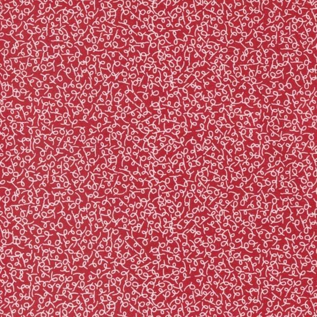 Flirt Doodle Red - Quilt Fabric, zoomed in. Select this picture to zoom back out.