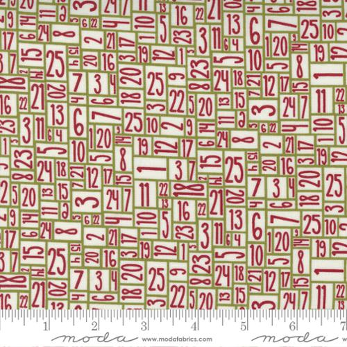 Snowkissed Red Pine - Countdown Numbers - Quilt Fabric
