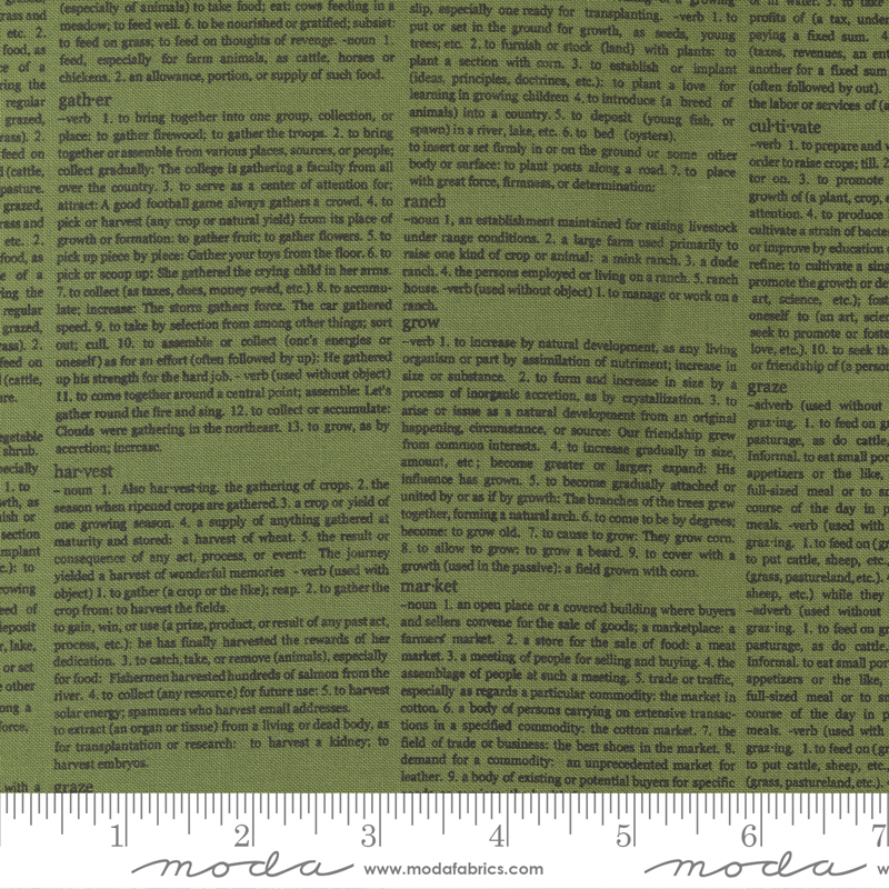 Graze Newsprint Green - Quilt Fabric