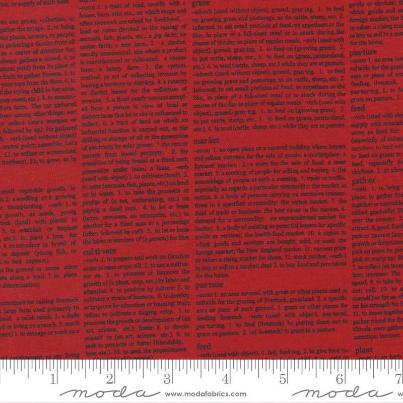 Graze Newsprint Red - Quilt Fabric