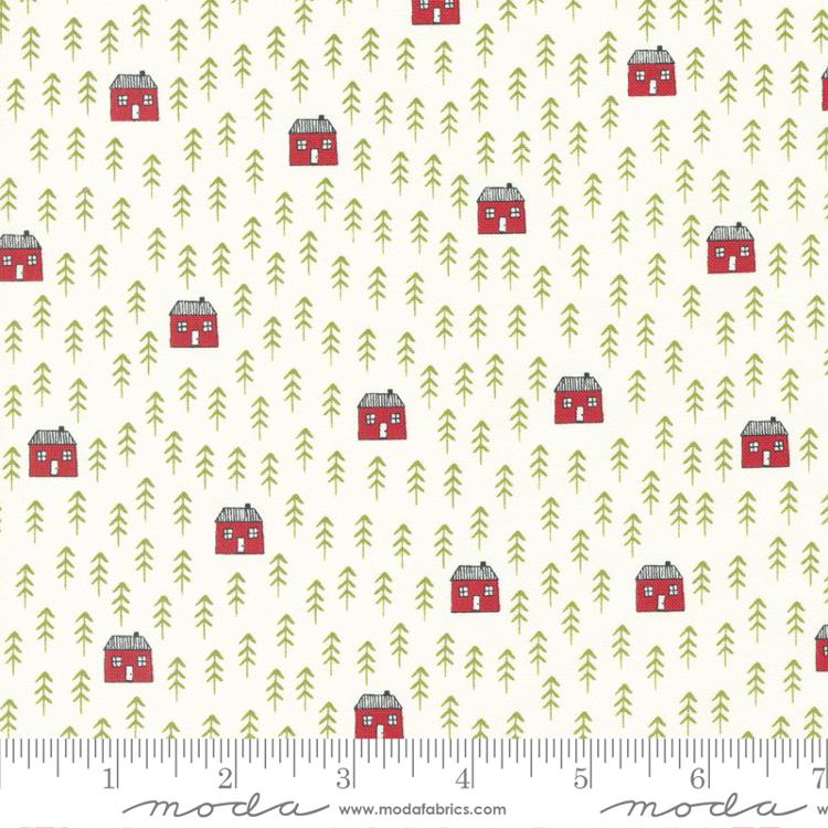 Blizzard Vanilla - The Woods Novelty Houses Tree - Fabric
