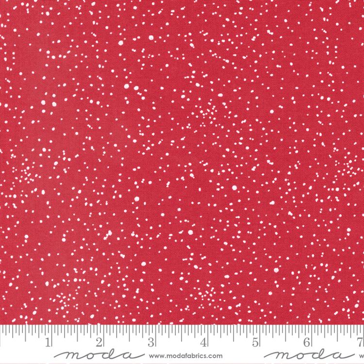 Blizzard Red - Flurries Dots Snow - Quilt Fabric