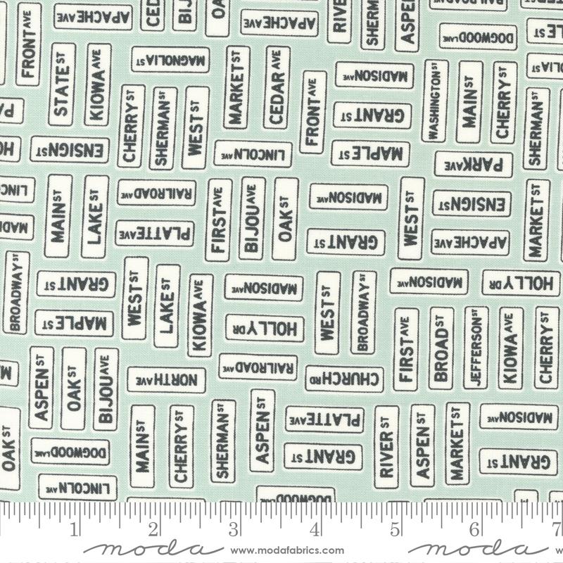 Main Street Sky - Street Signs Novelty - Quilt Fabric
