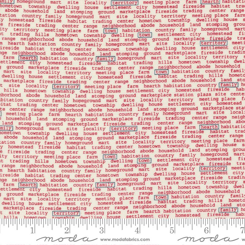 Vintage Town News Cream Red - Quilt Fabric