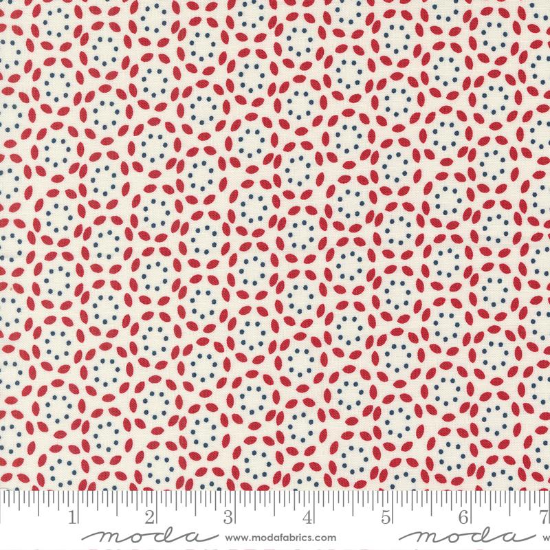 Vintage Petals Cream Red - Quilt Fabric