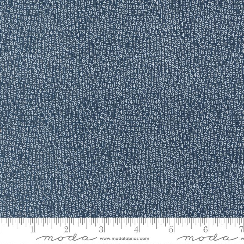 Vintage Numbers Navy - Quilt Fabric