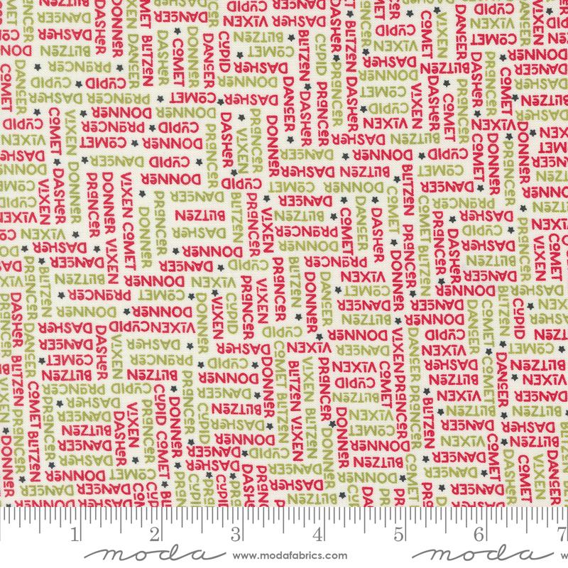 On Dasher The Herd Vanilla - Quilt Fabric