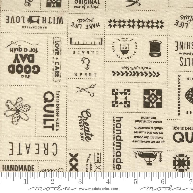 Threads Patchwork - Porcelain Black - Quilt Fabric