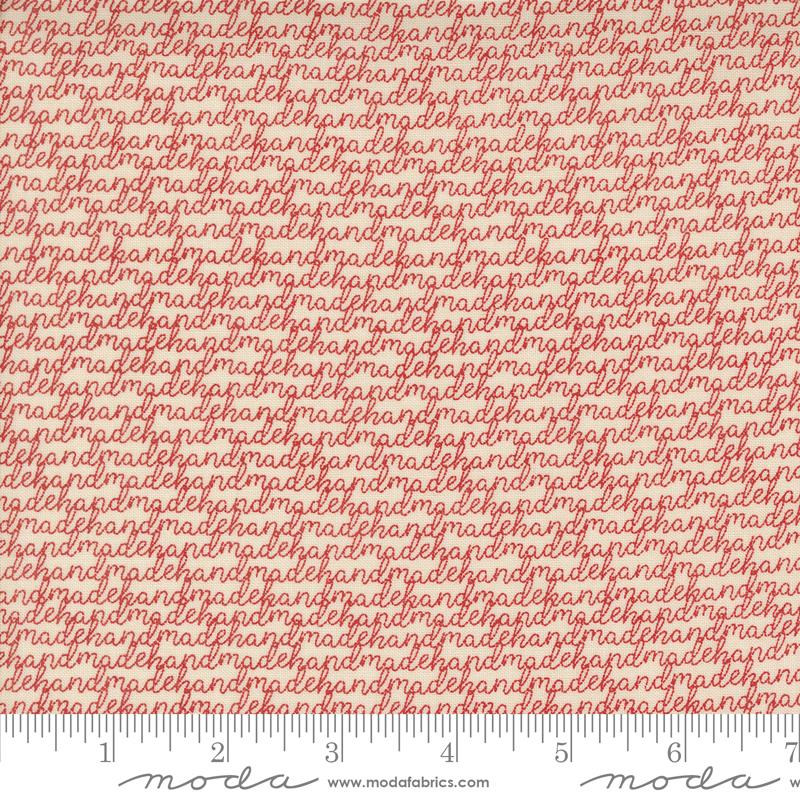 Threads Script - Porcelain Red - Quilt Fabric