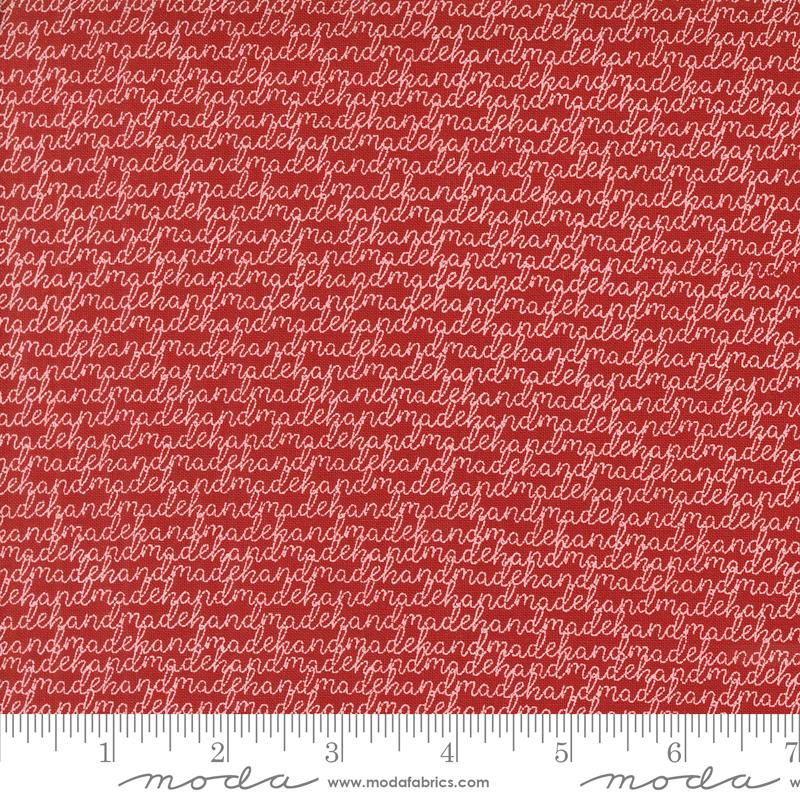 Threads Script - Red - Quilt Fabric