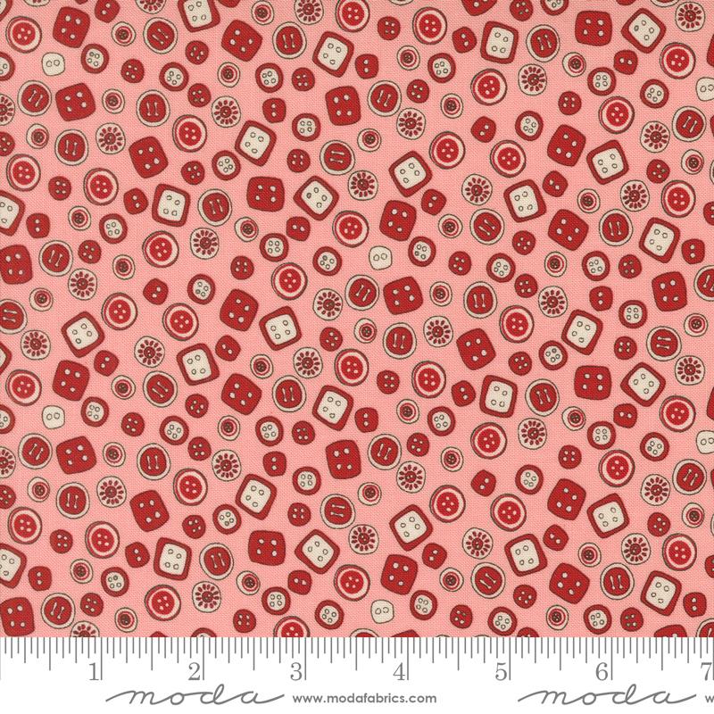 Threads Buttons - Pink - Quilt Fabric