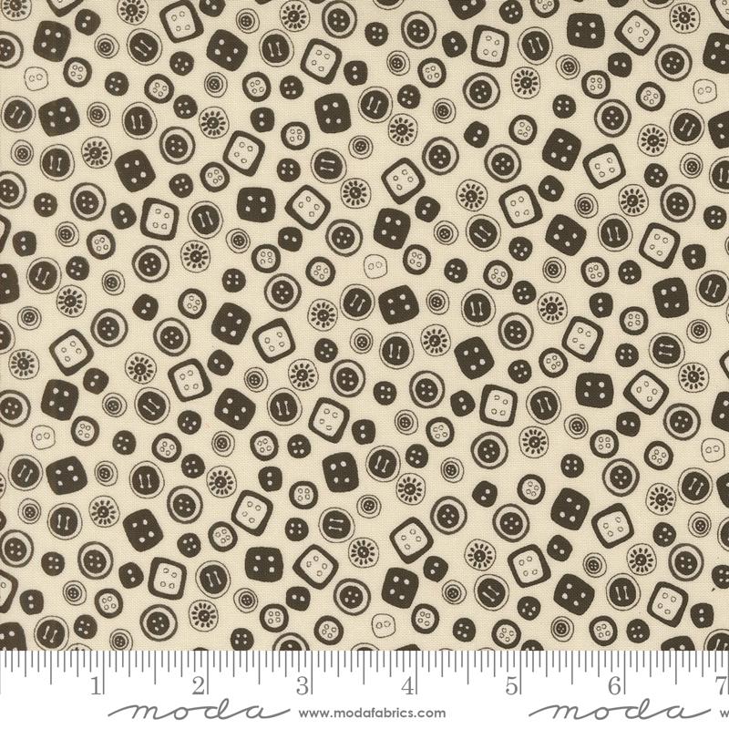 Threads Buttons - Porcelain Black - Quilt Fabric