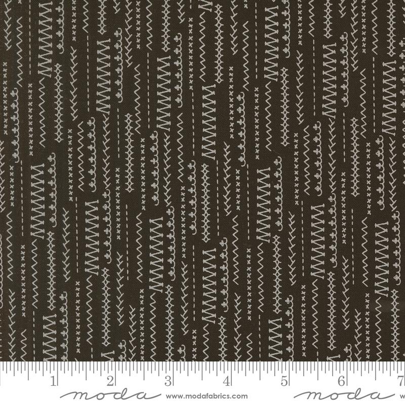 Threads Stitches - Black - Quilt Fabric