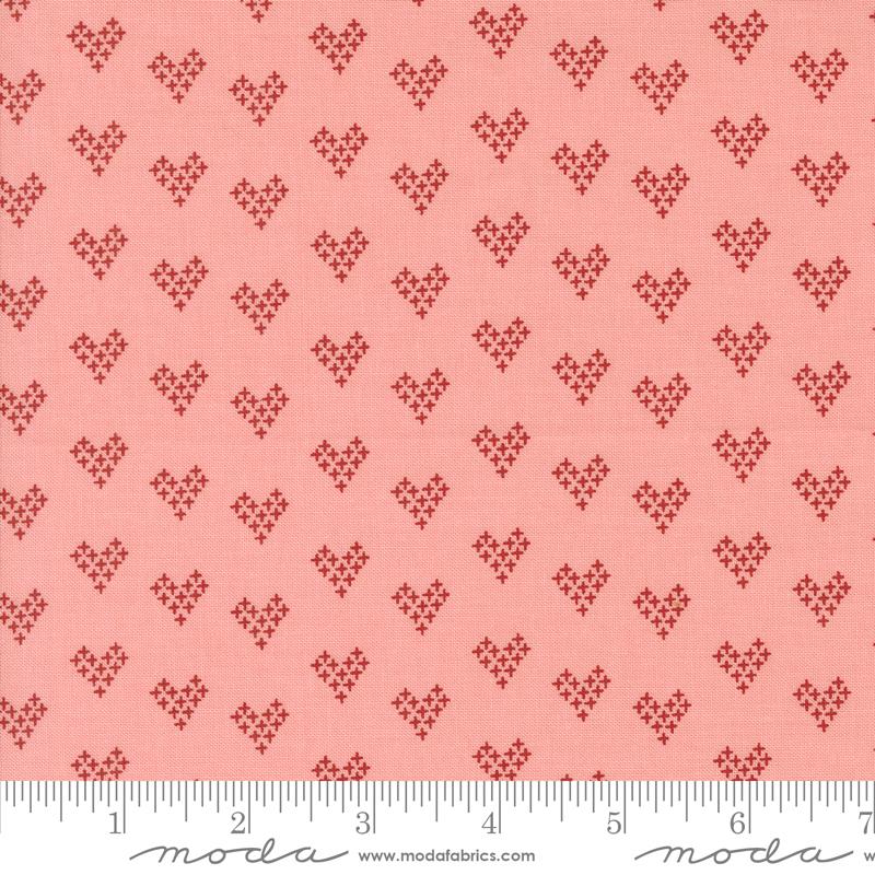 Threads Hearts - Pink - Quilt Fabric