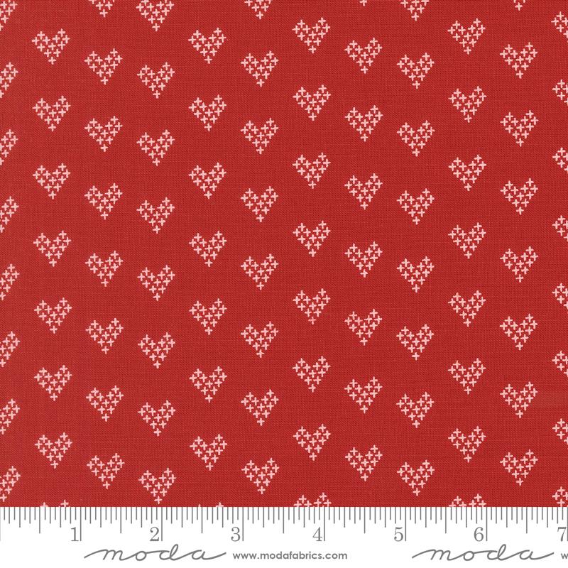 Threads Hearts - Red - Quilt Fabric