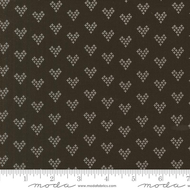 Threads Hearts - Black - Quilt Fabric