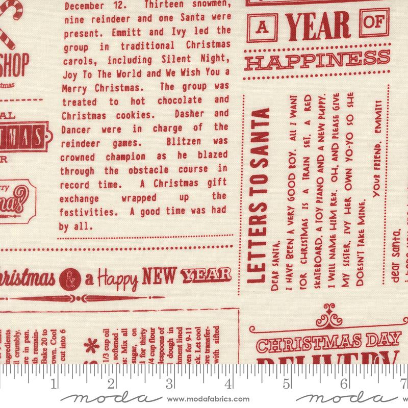 Emmitt and Ivy News - Red - Christmas Quilt Fabric