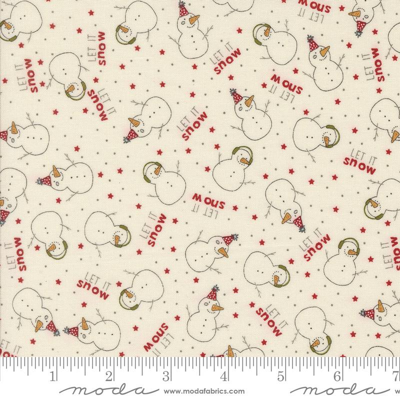 Emmitt and Ivy Snowman - Vanilla - Christmas Quilt Fabric