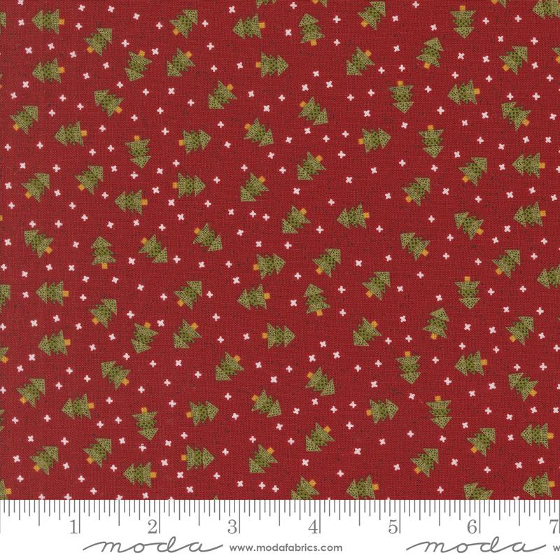 Emmitt and Ivy Trees - Red - Christmas Quilt Fabric