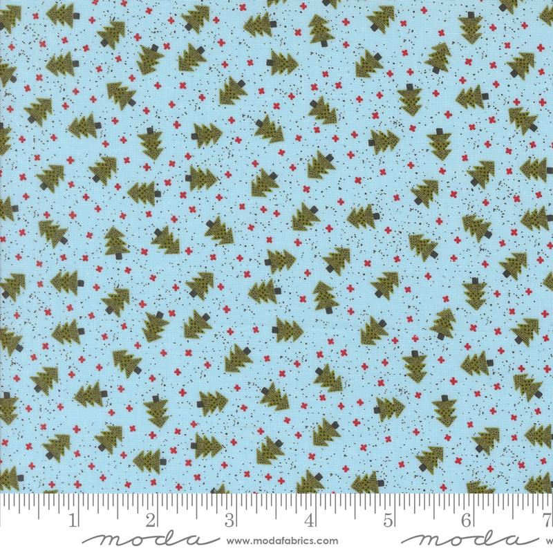 Emmitt and Ivy Trees - Sky - Christmas Quilt Fabric