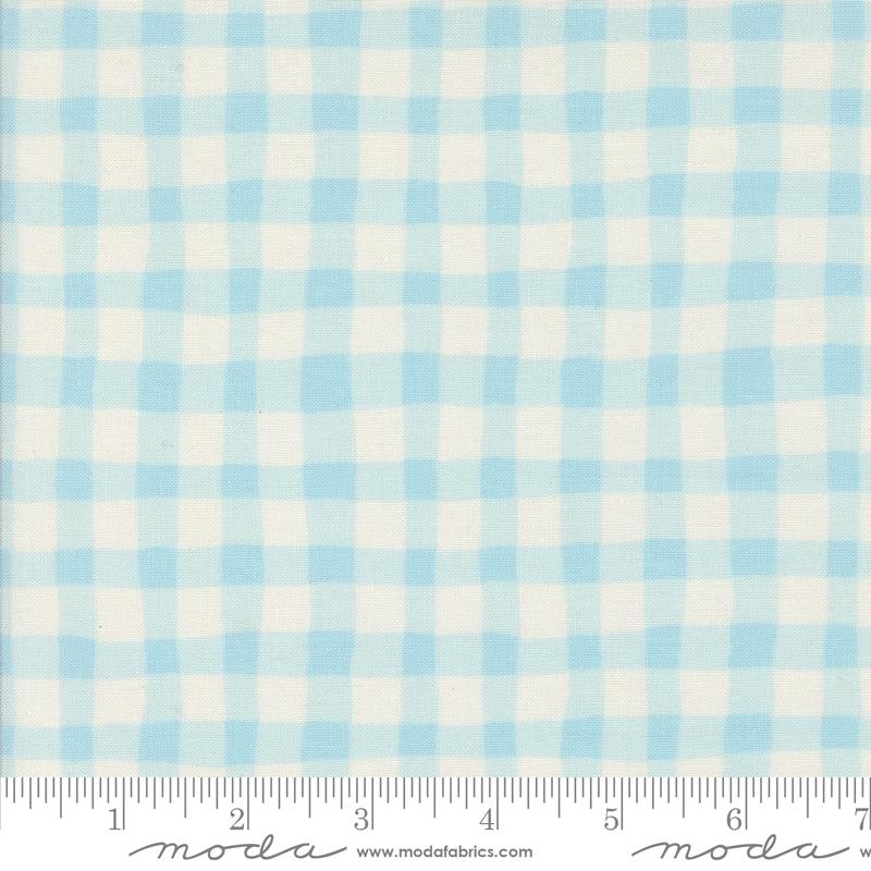 Emmitt and Ivy Gingham - Sky - Christmas Quilt Fabric
