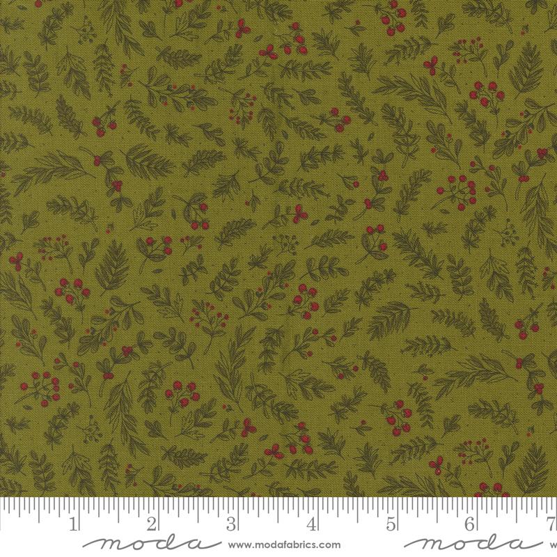 Emmitt and Ivy Holly - Pine - Christmas Quilt Fabric